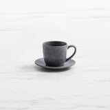 Salisbury & Co Siena Cup and Saucer 280ml Charcoal - Image 01