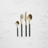 Salisbury & Co Vienna Cutlery Set 16pc Gold Black - Image 01