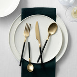 Salisbury & Co Vienna Cutlery Set 16pc Gold Black - Image 04