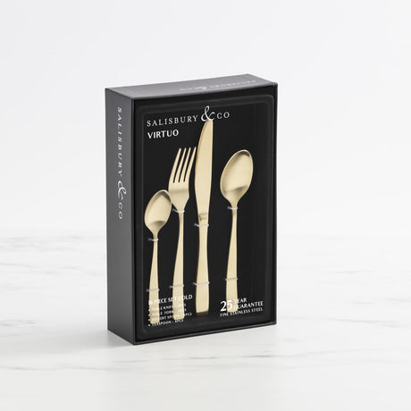 Salisbury & Co Virtuo 16 Piece Cutlery Set Gold - Image 02