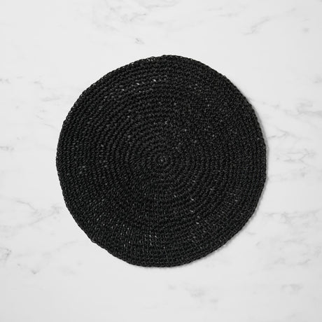 Salisbury & Co Woven Round Placemat 38cm Black - Image 01