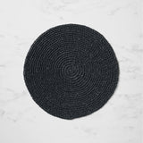 Salisbury & Co Woven Round Placemat 38cm Dark Grey - Image 01