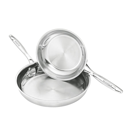 Scanpan Impact 2pc Stainless Steel Frypan Set 20cm & 28cm - Image 01