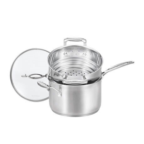 Scanpan Impact Saucepan with Multi Steamer 20cm Set of 2 - Image 01