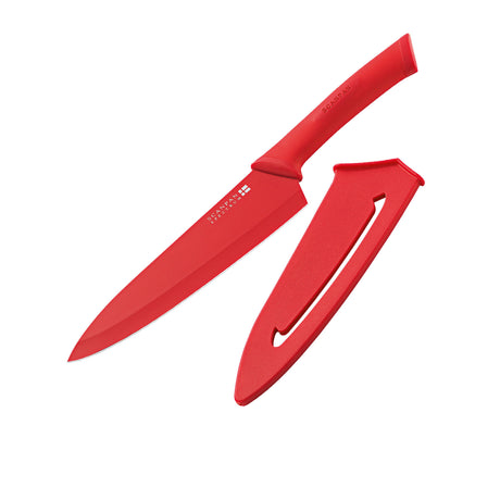 Scanpan Spectrum Soft Touch Cooks Knife 18cm in Red - Image 01