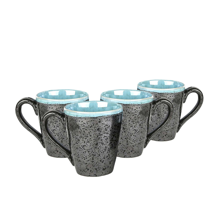 Shervin Verkil Lagoon Mug 355ml Set 4pc Black/Blue - Image 01