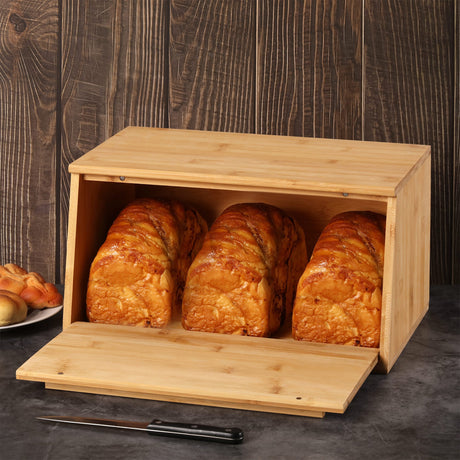 Sherwood Bamboo Bread Box with Lid - Image 02