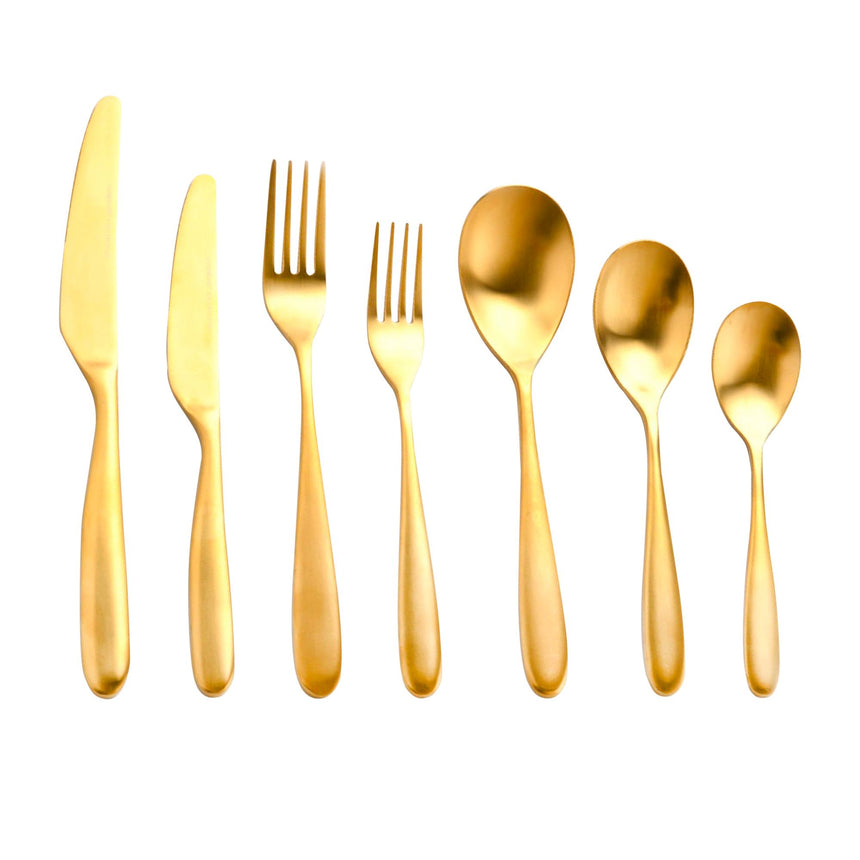 Sherwood Nouveau Cutlery Set 56pc Matte Gold - Image 01