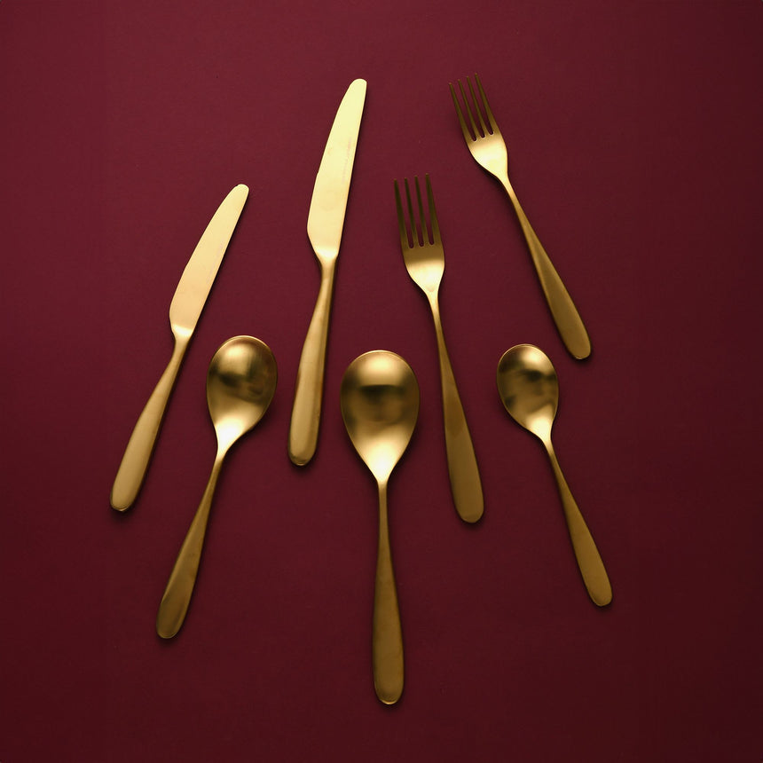 Sherwood Nouveau Cutlery Set 56pc Matte Gold - Image 05