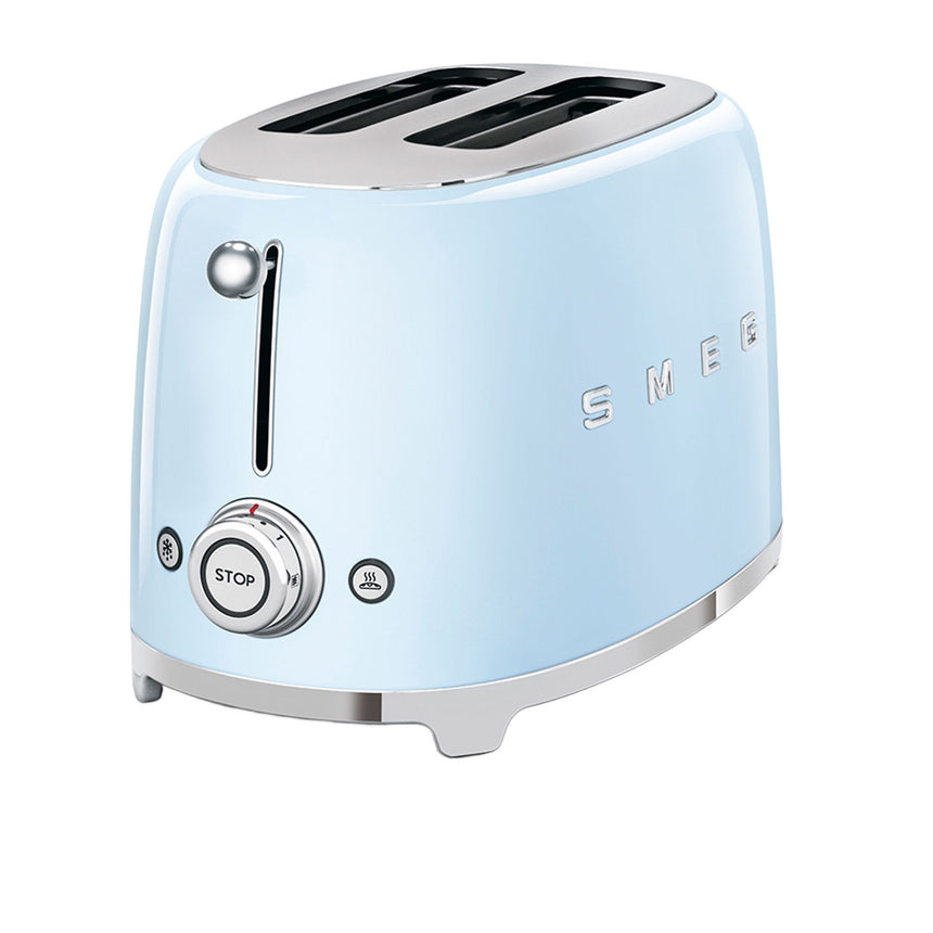 Smeg 50's Retro Style TSF01 2 Slice Toaster in Pastel in Blue - Image 01