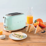 Smeg 50's Retro Style TSF01 2 Slice Toaster in Pastel Green - Image 02