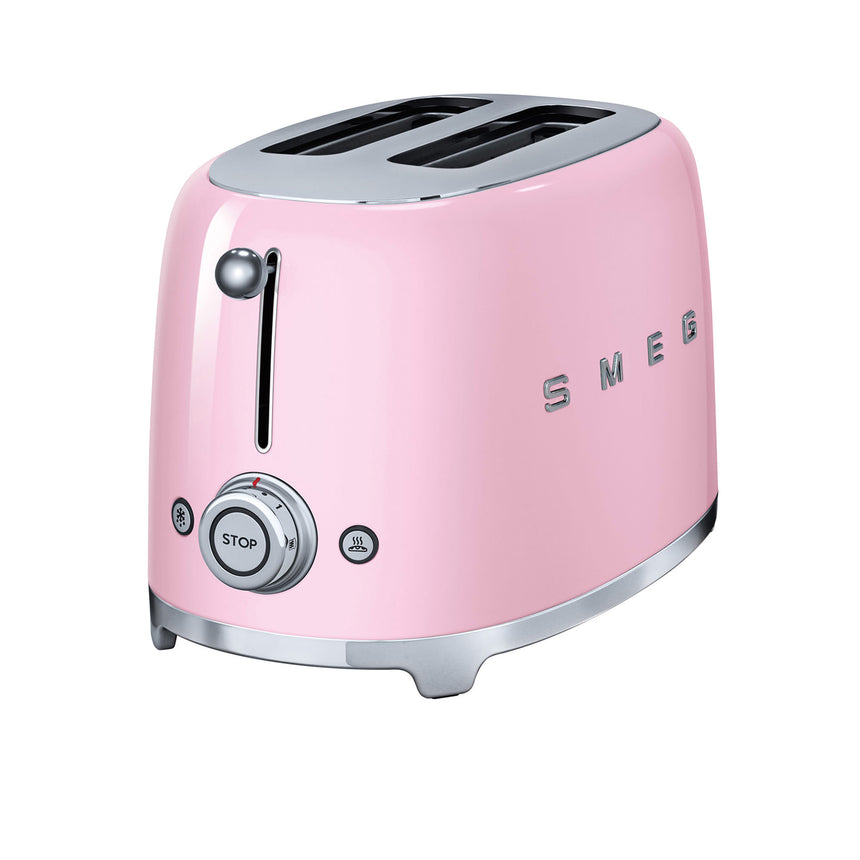 Smeg 50's Retro Style TSF01 2 Slice Toaster in Pastel in Pink - Image 01
