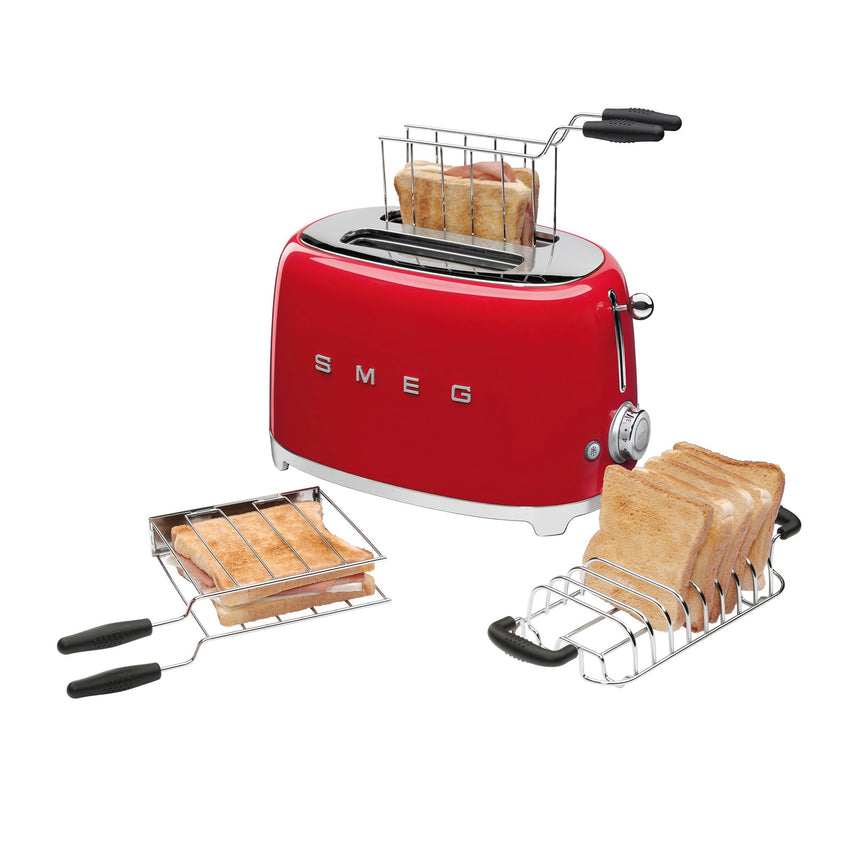 Smeg 50's Retro Style TSF01 2 Slice Toaster in Red - Image 02