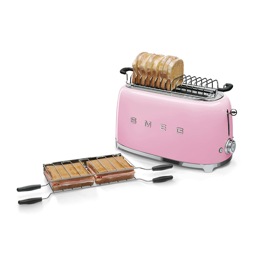 Smeg 50's Retro Style TSF02 4 Slice Toaster in Pastel in Pink - Image 02