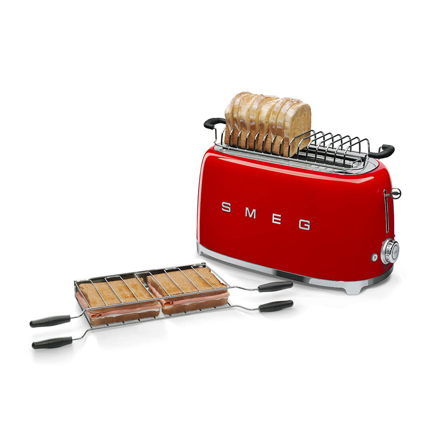 Smeg 50's Retro Style TSF02 4 Slice Toaster in Red - Image 03