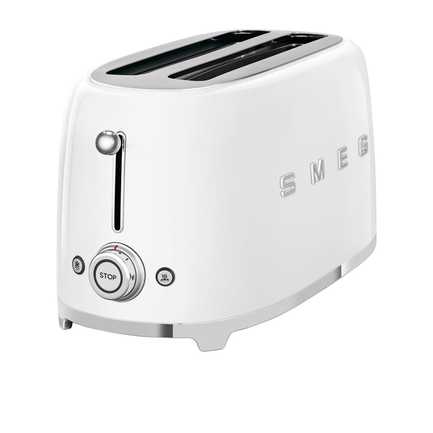 Smeg 50's Retro Style TSF02 4 Slice Toaster in White - Image 01