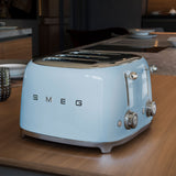 Smeg 50's Retro Style TSF03 4 Slot Toaster in Pastel in Blue - Image 02