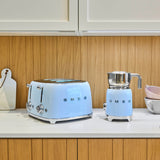 Smeg 50's Retro Style TSF03 4 Slot Toaster in Pastel in Blue - Image 03