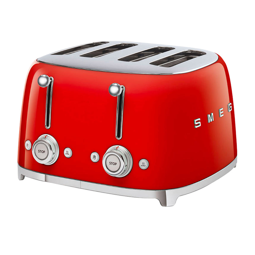 Smeg 50's Retro Style TSF03 4 Slot Toaster in Red - Image 01