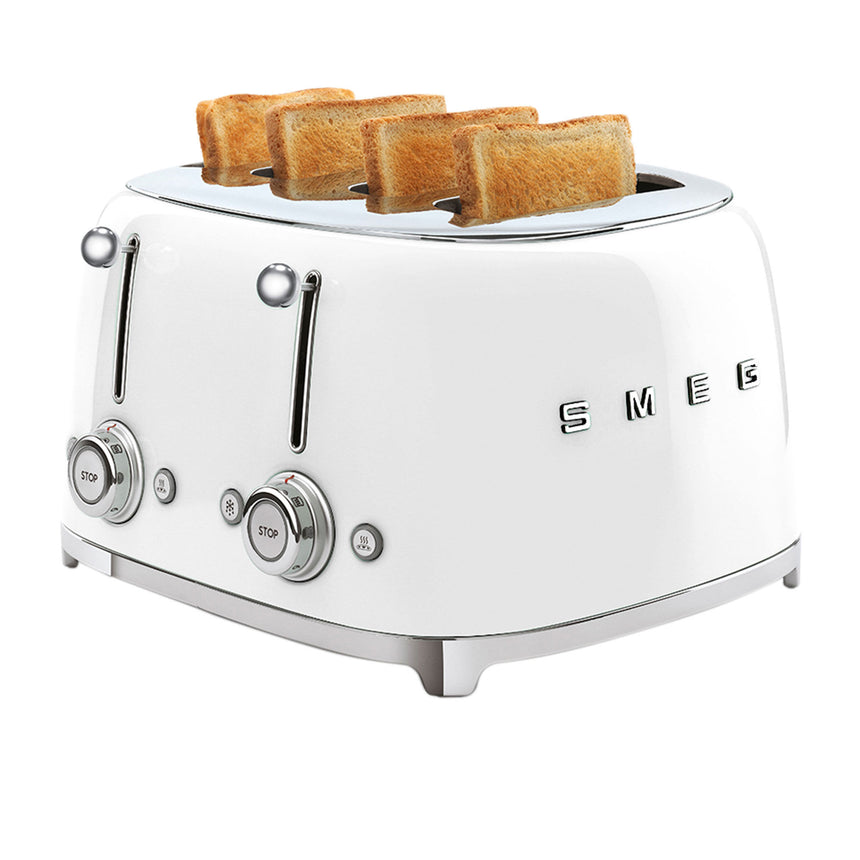 Smeg 50's Retro Style TSF03 4 Slot Toaster in White - Image 03