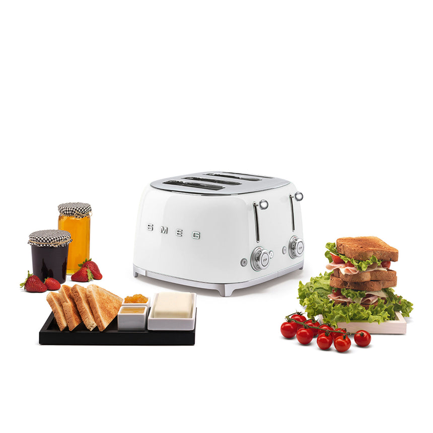 Smeg 50's Retro Style TSF03 4 Slot Toaster in White - Image 02