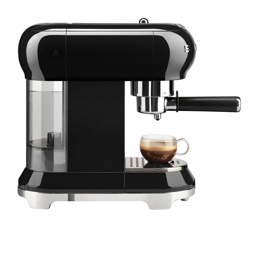 Smeg 50's Retro Style ECF01 Espresso Coffee Machine in Black - Image 02