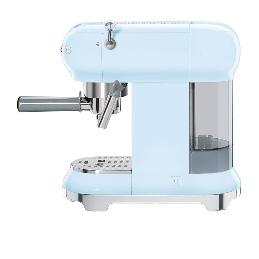 Smeg 50's Retro Style ECF01 Espresso Coffee Machine in Pastel in Blue - Image 03