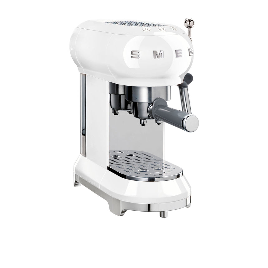 Smeg 50's Retro Style ECF01 Espresso Coffee Machine in White - Image 01