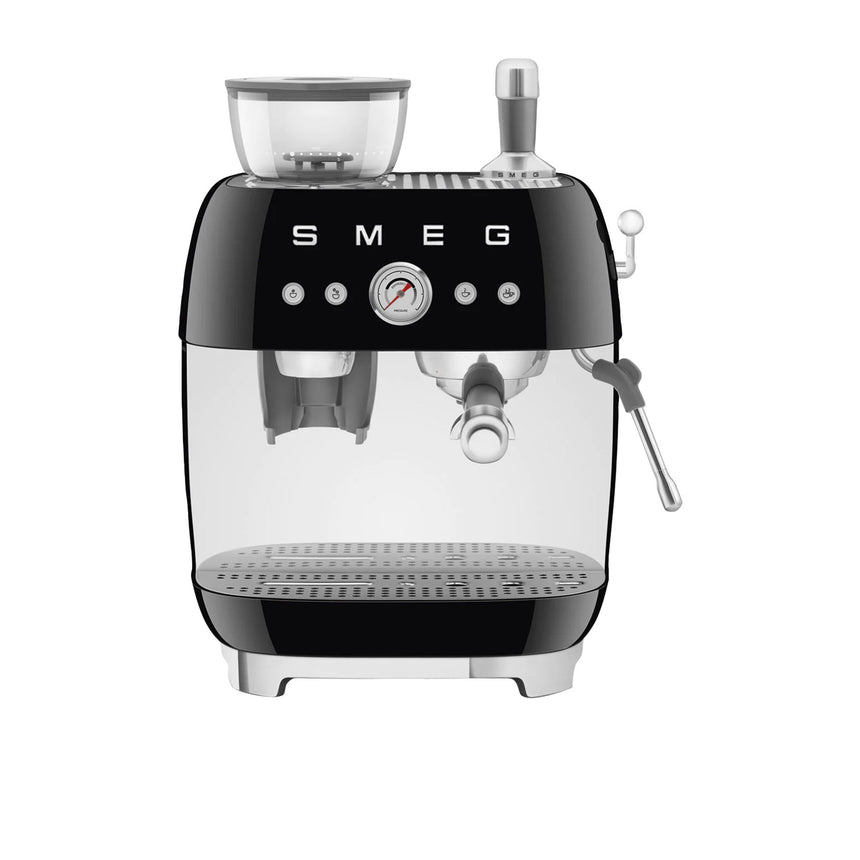 Smeg 50's Retro Style EGF03 Espresso Machine with Built In Grinder in Black - Image 01