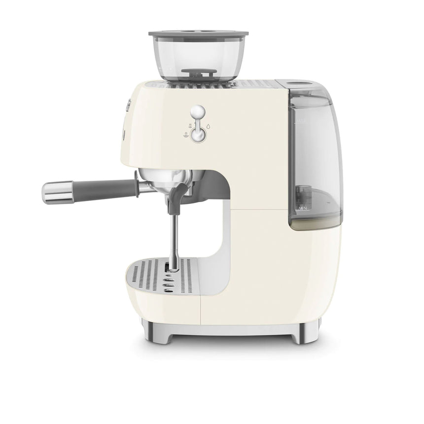 Smeg 50's Retro Style EGF03 Espresso Machine with Built In Grinder Cream - Image 02