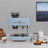 Smeg 50's Retro Style EGF03 Espresso Machine with Built In Grinder in Pastel in Blue - Image 03