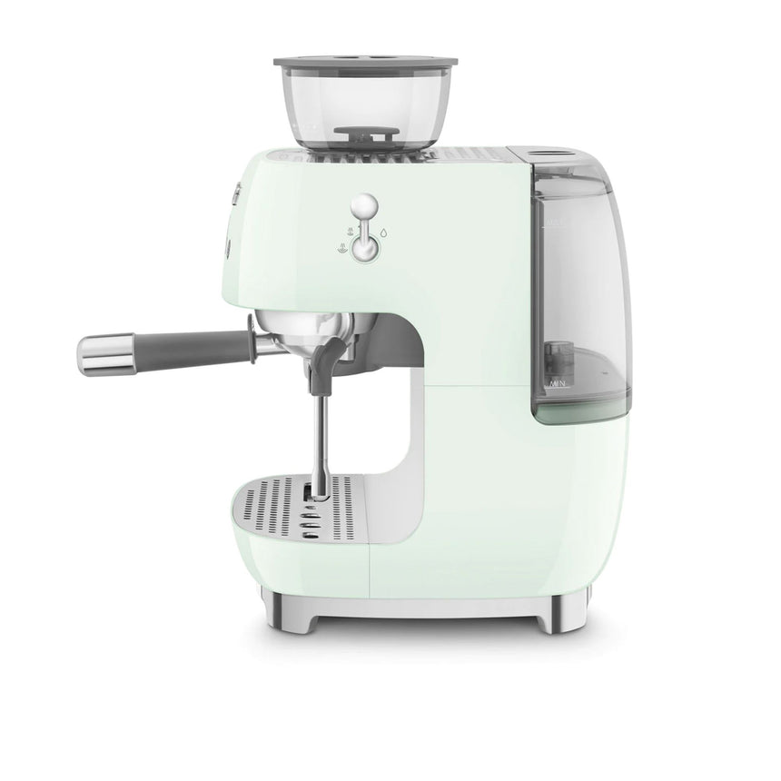 Smeg 50's Retro Style EGF03 Espresso Machine with Built In Grinder in Pastel Green - Image 02