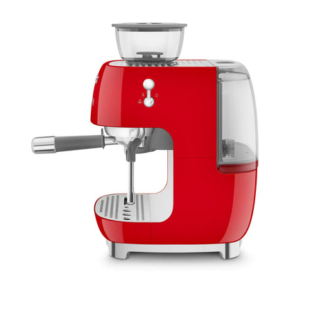 Smeg 50's Retro Style EGF03 Espresso Machine with Built In Grinder Red - Image 02