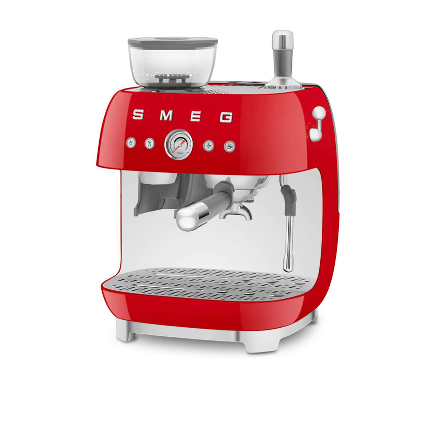 Smeg 50's Retro Style EGF03 Espresso Machine with Built In Grinder Red - Image 04