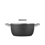 Smeg Non Stick Casserole with Lid 24cm - 4.6 Litre in Black - Image 01