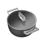 Smeg Non Stick Casserole with Lid 24cm - 4.6 Litre in Black - Image 05