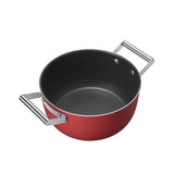 Smeg Non Stick Casserole with Lid 24cm - 4.6 Litre in Red - Image 05