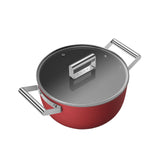 Smeg Non Stick Casserole with Lid 24cm - 4.6 Litre in Red - Image 06