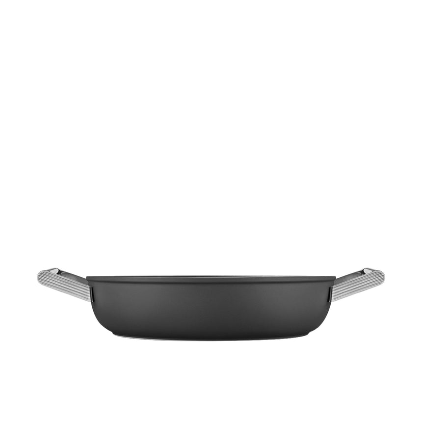 Smeg Non Stick Chef's Pan with Lid 28cm - 3.7L in Black - Image 03