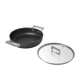 Smeg Non Stick Chef's Pan with Lid 28cm - 3.7L in Black - Image 04