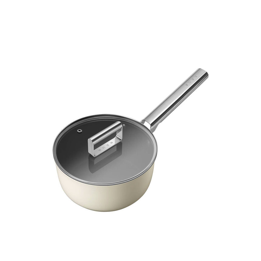 Smeg Non Stick Saucepan with Lid 20cm - 2.7 litre Cream - Image 06
