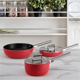 Smeg Non Stick Saucepan with Lid 20cm - 2.7 litre in Red - Image 05