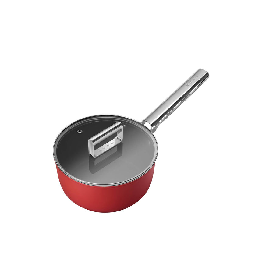 Smeg Non Stick Saucepan with Lid 20cm - 2.7 litre in Red - Image 06