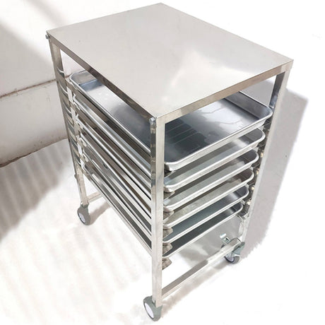 Soga Stainless Steel 7 Tier Gastronorm Trolley Set of 2 for 60x40cm Trays - Image 02