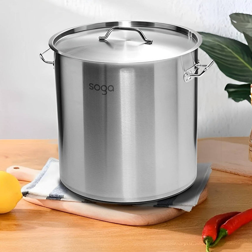 Soga 2pc Stainless Steel Stockpot Set 12L and 33L - Image 03