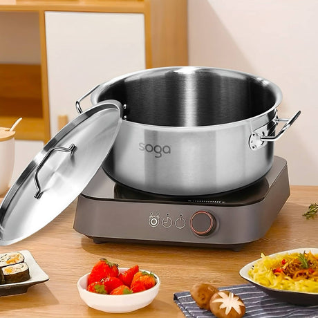 Soga 2pc Stainless Steel Stockpot Set 14L and 23L - Image 02