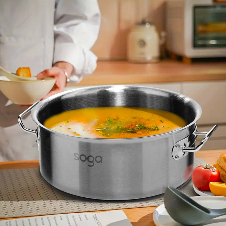 Soga 2pc Stainless Steel Stockpot Set 14L and 23L - Image 03