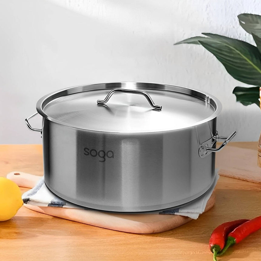 Soga 2pc Stainless Steel Stockpot Set 14L and 23L - Image 04