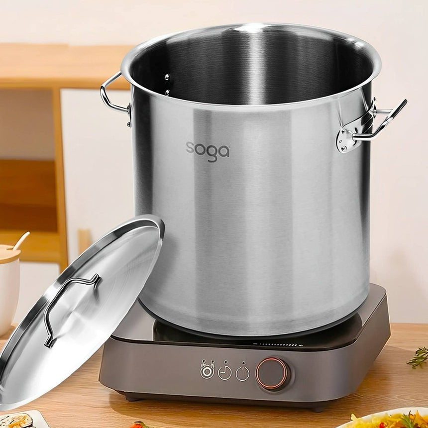 Soga 2pc Stainless Steel Stockpot Set 17L and 33L - Image 02