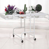 SOGA 3 Tier Steel Mesh Adjustable Kitchen Cart White - Image 03